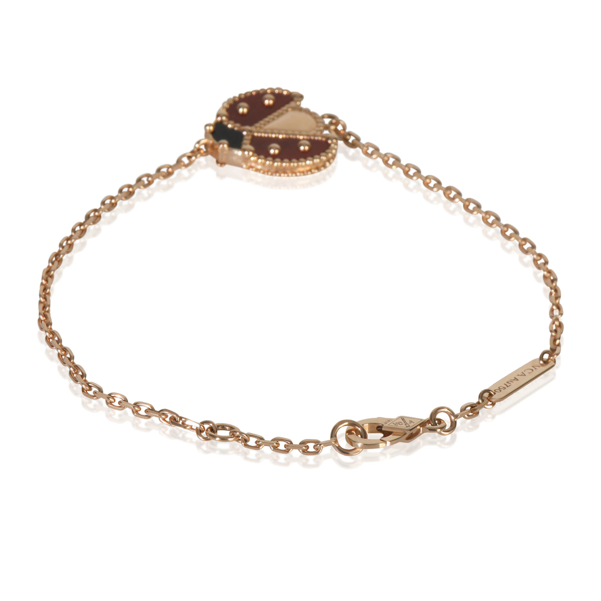 Rose Gold Carnelian and Onyx Lucky Spring Bracelet