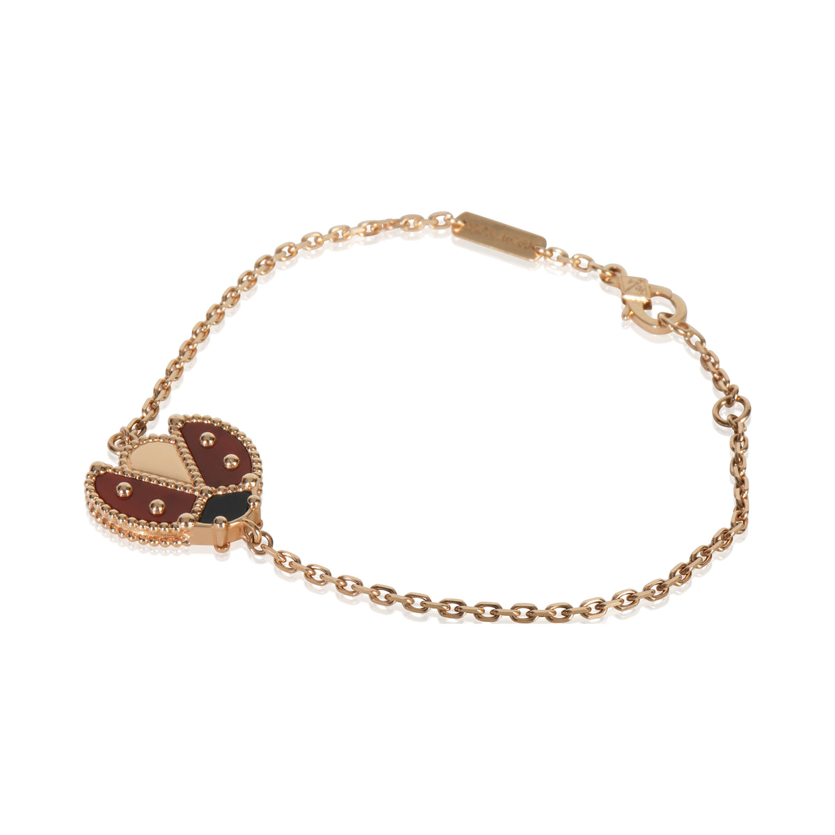 Rose Gold Carnelian and Onyx Lucky Spring Bracelet