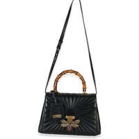 Black Calfskin Queen Margaret Top Handle Bag