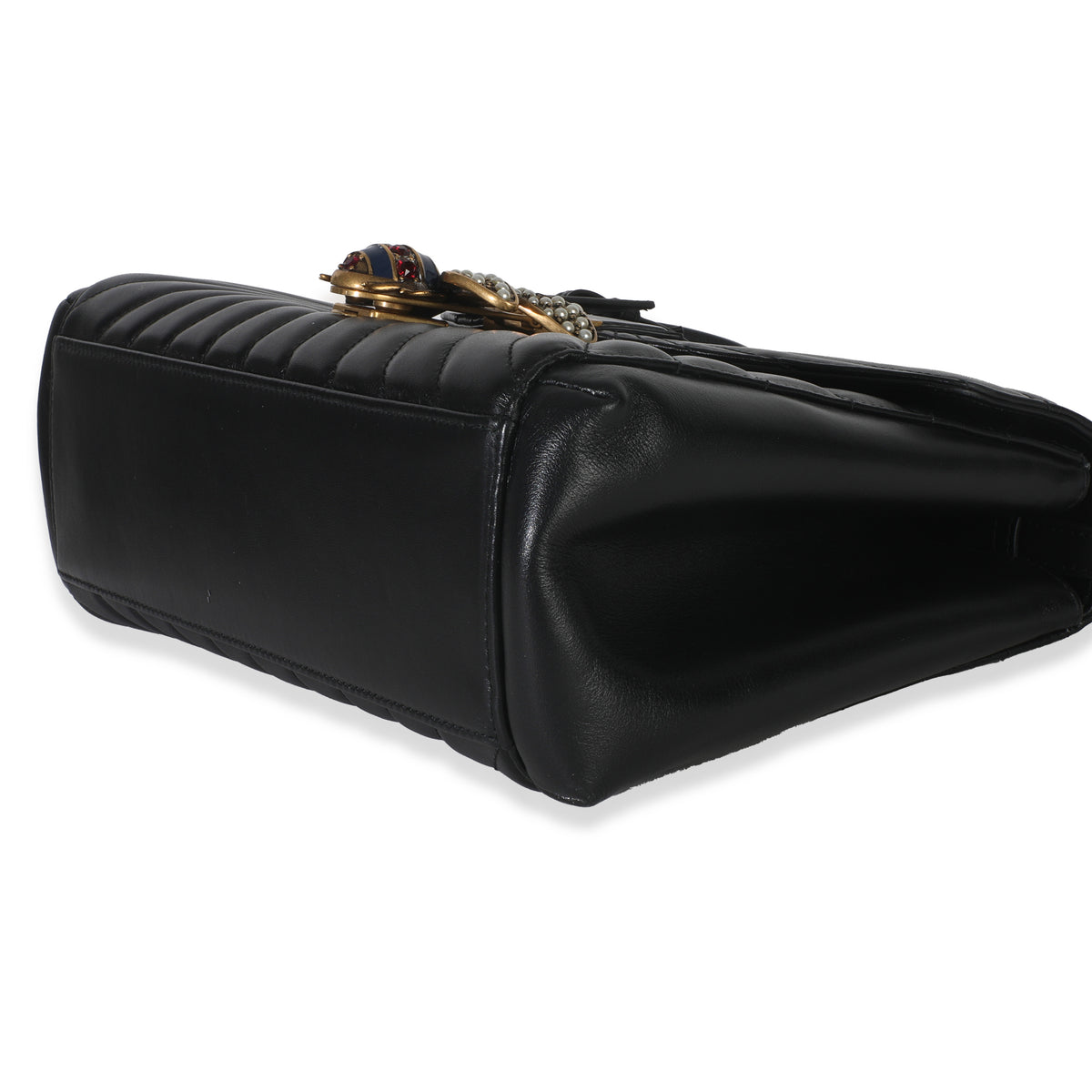 Black Calfskin Queen Margaret Top Handle Bag