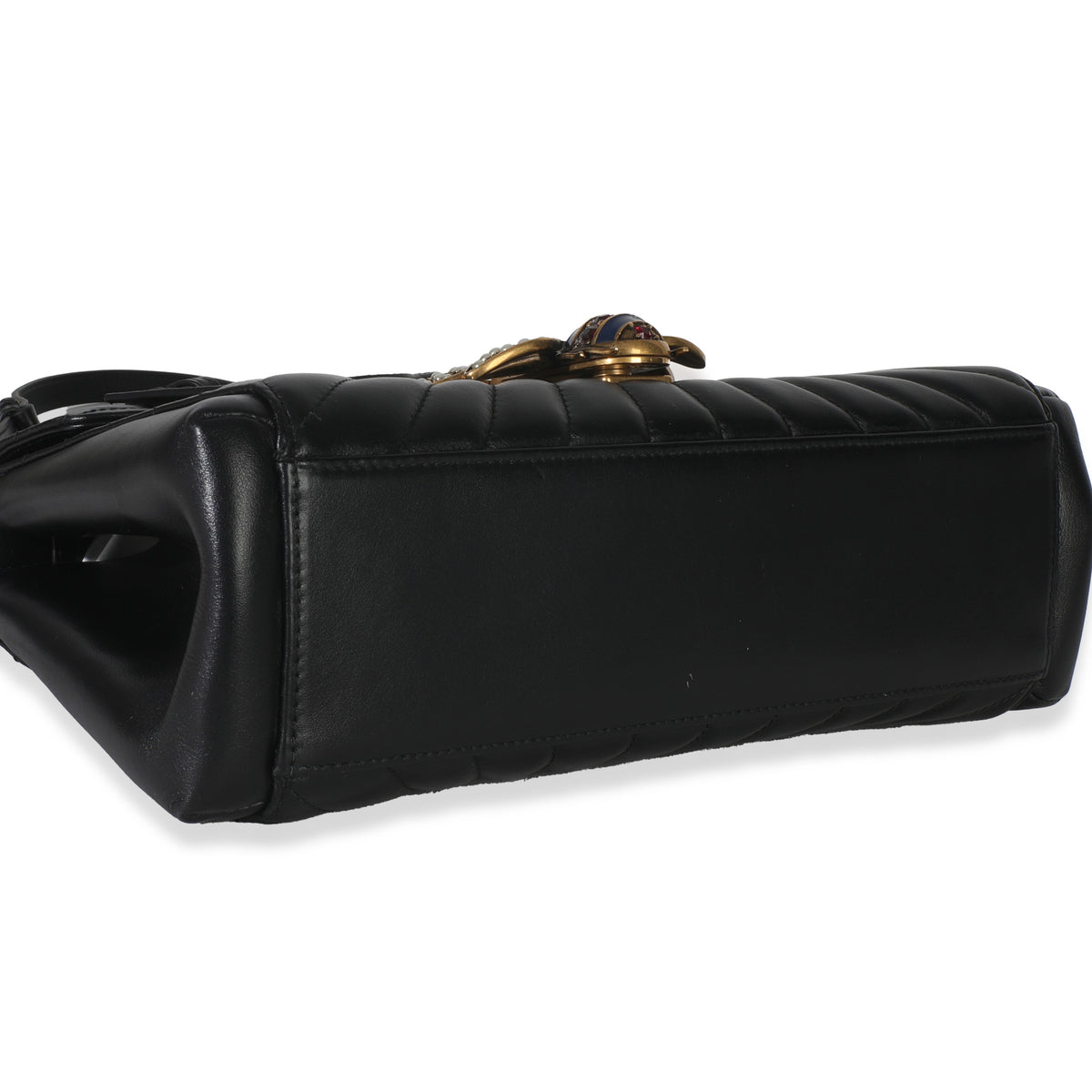 Black Calfskin Queen Margaret Top Handle Bag