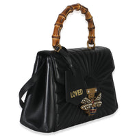 Black Calfskin Queen Margaret Top Handle Bag
