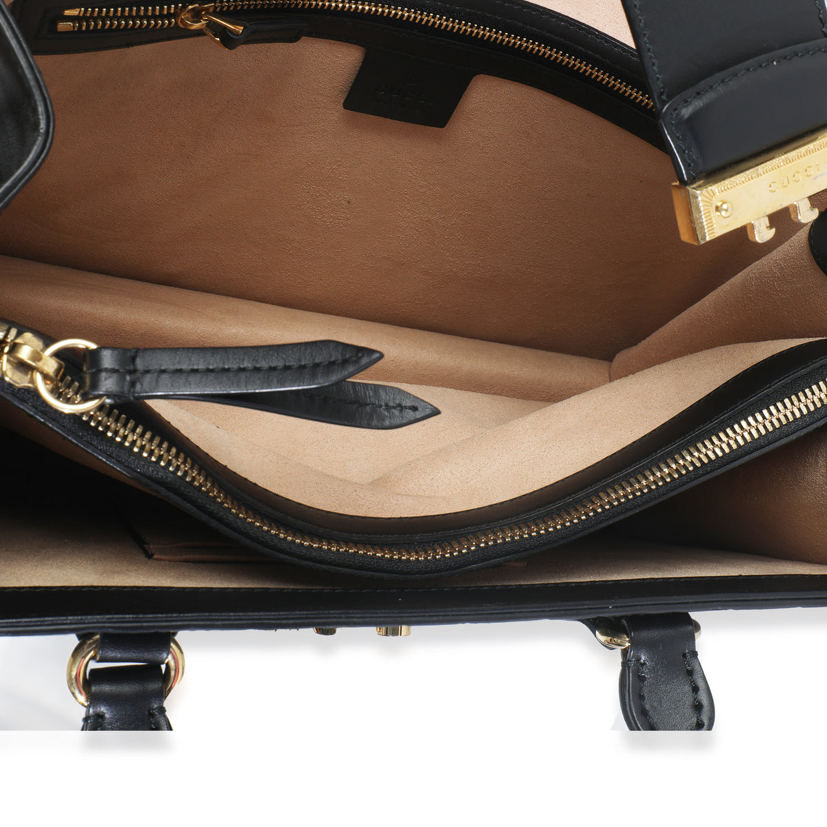 Black Guccissima Leather Medium Padlock Convertible Tote