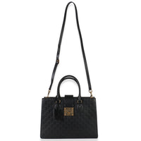 Black Guccissima Leather Medium Padlock Convertible Tote