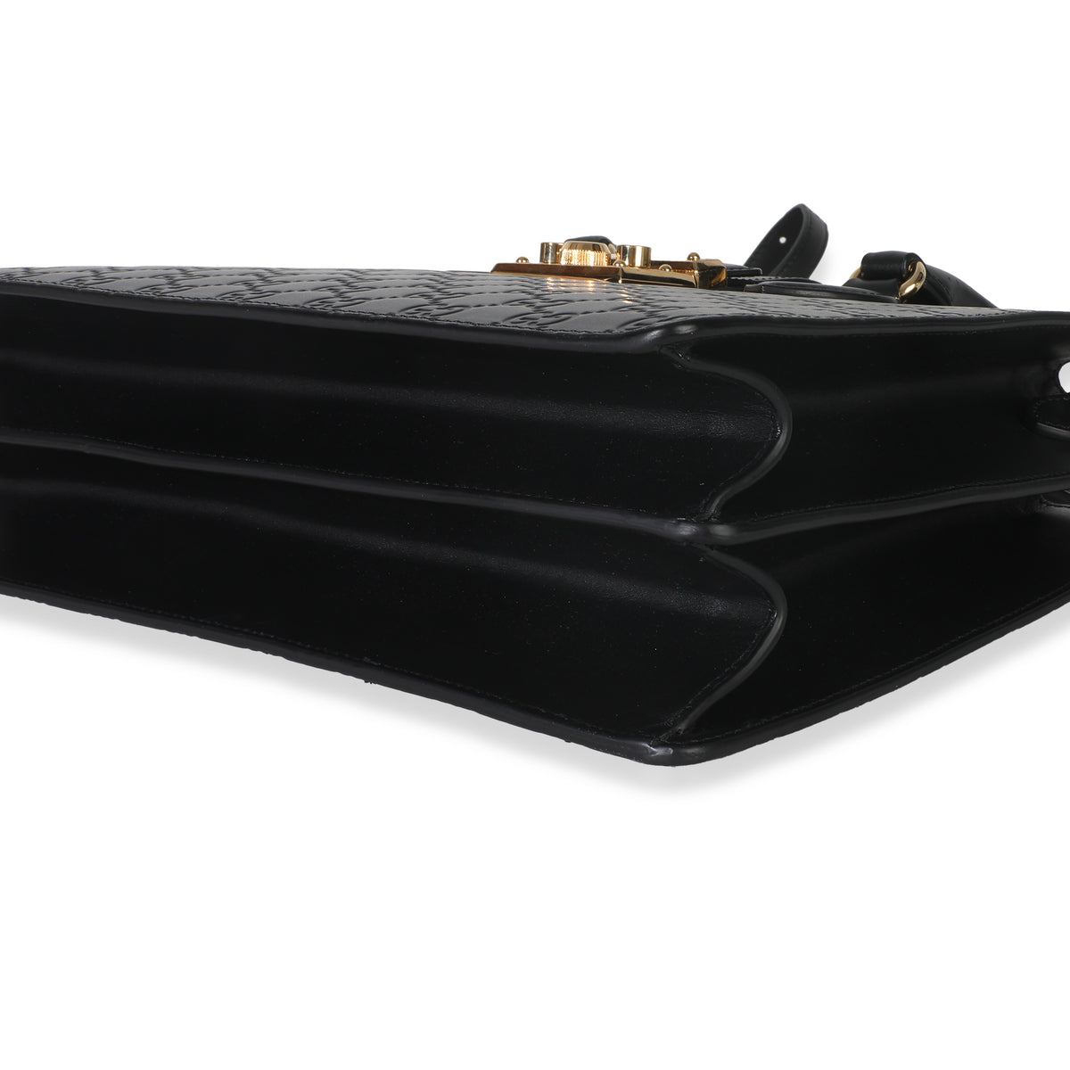 Black Guccissima Leather Medium Padlock Convertible Tote