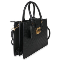 Black Guccissima Leather Medium Padlock Convertible Tote