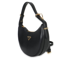 Black Soft Calfskin Small Arque Shoulder Bag