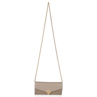 Fendi Grey Vitello King Cruise FF Diamonds Continental Envelope Wallet On Chain Handbag av