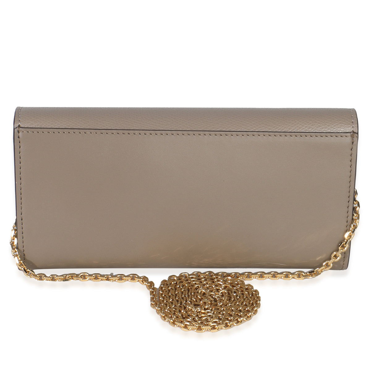 Fendi Grey Vitello King Cruise FF Diamonds Continental Envelope Wallet On Chain Handbag bv