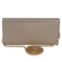 Fendi Grey Vitello King Cruise FF Diamonds Continental Envelope Wallet On Chain Handbag bv