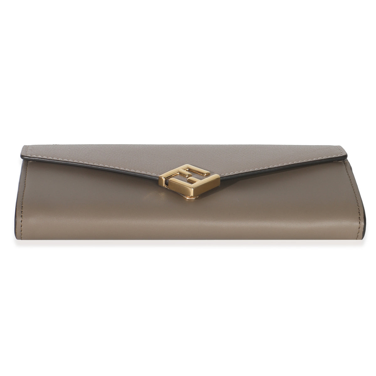 Fendi Grey Vitello King Cruise FF Diamonds Continental Envelope Wallet On Chain Handbag stamp