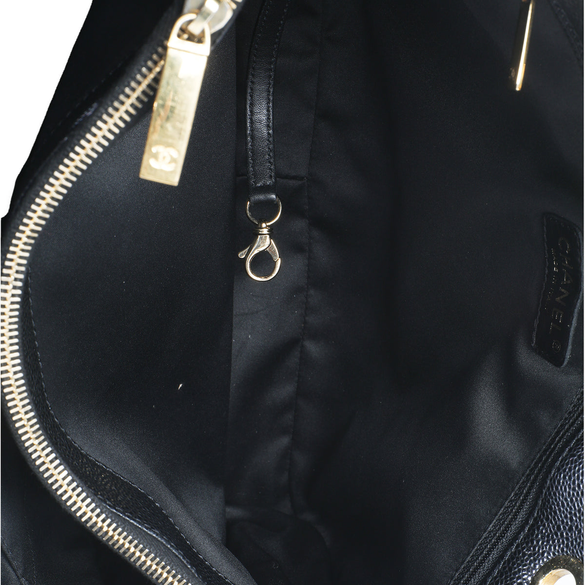 Black Quilted Caviar Grand Shopper Tote