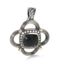 David Yurman Gold & Blackened Sterling Silver Onyx & Diamond Renaissance Pendant sv