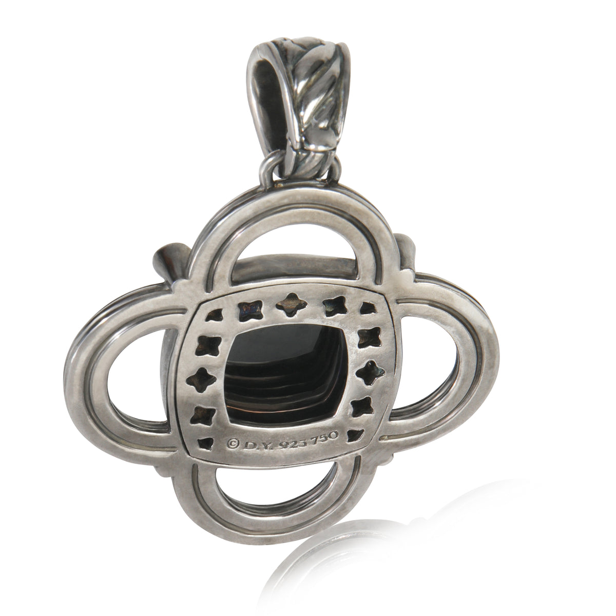 Yellow Gold & Sterling Silver Onyx and Diamond Renaissance Half Moo