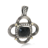 Yellow Gold & Sterling Silver Onyx and Diamond Renaissance Half Moo