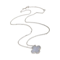 White Gold Chalcedony Vintage Alhambra Pendant