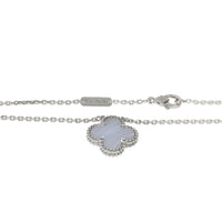 White Gold Chalcedony Vintage Alhambra Pendant