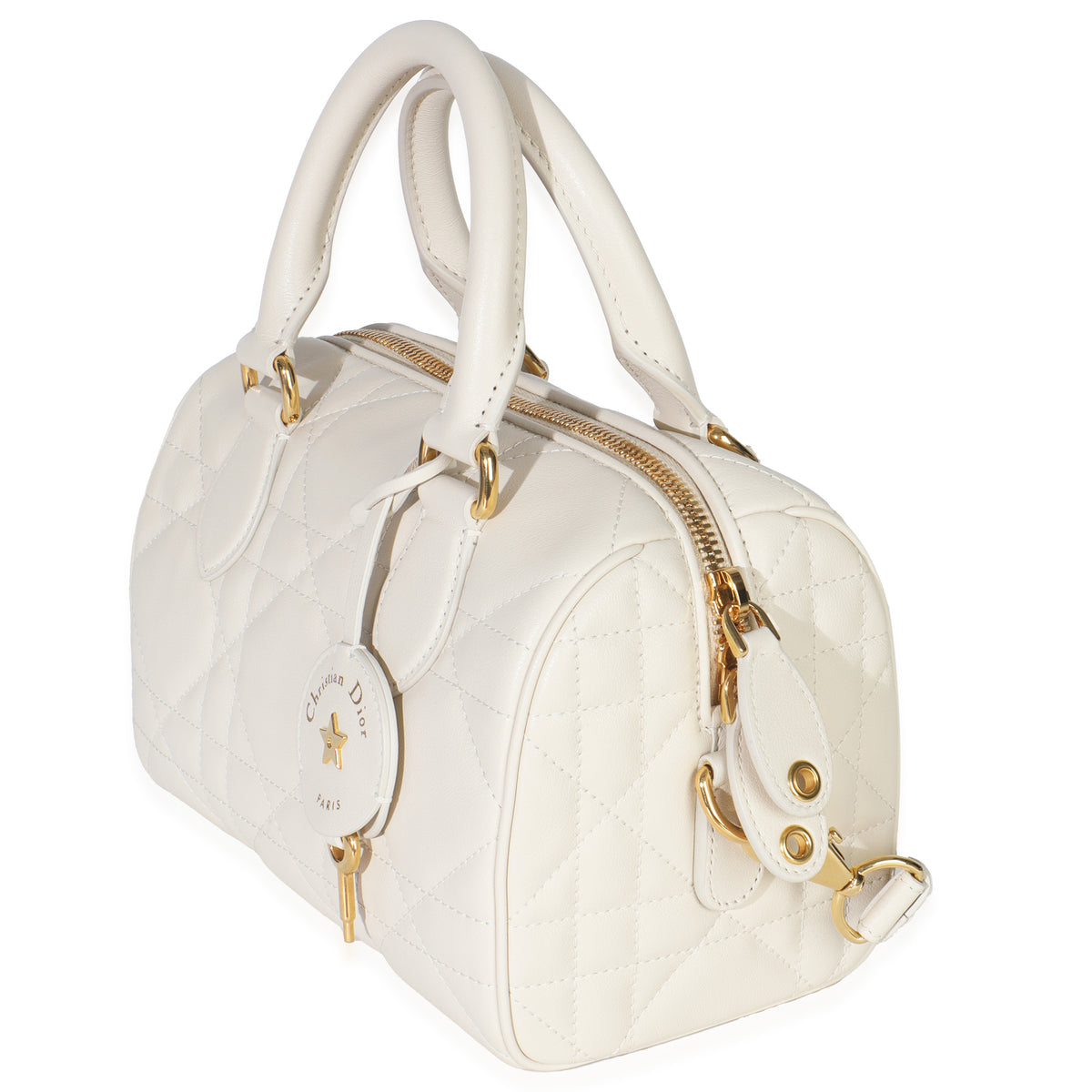 Christian Dior Dusty Ivory Macrocannage Calfskin Dior Groove 20 Bag Handbag sv