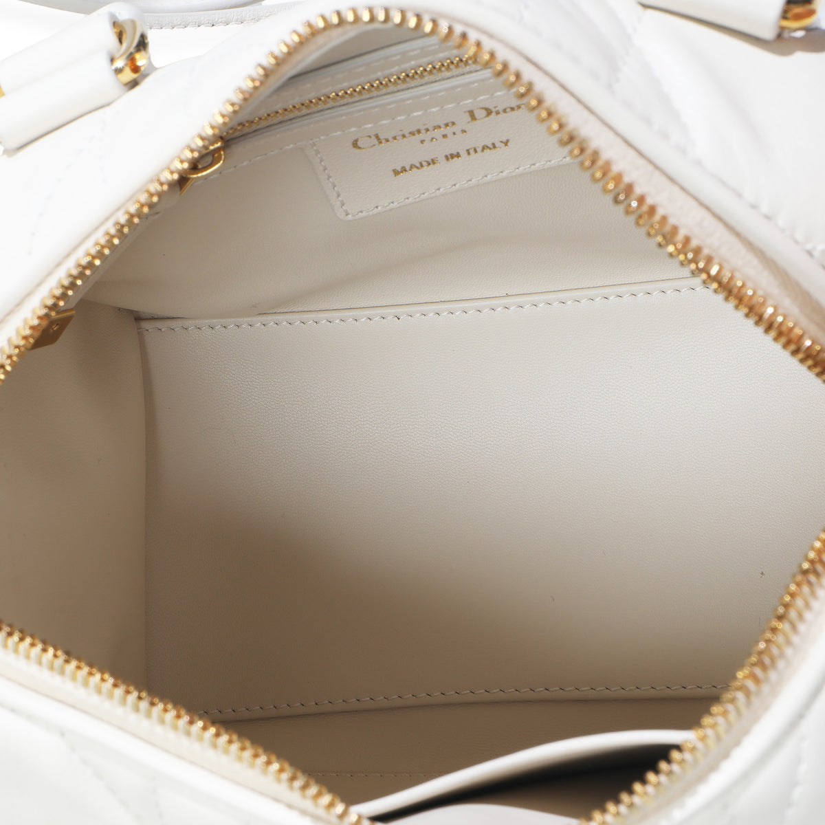Dusty Ivory Macrocannage Calfskin Dior Groove 20 Bag