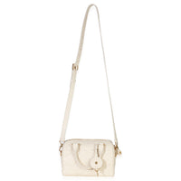 Dusty Ivory Macrocannage Calfskin Dior Groove 20 Bag