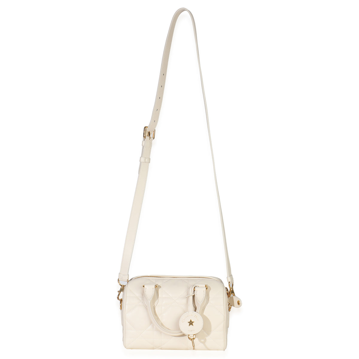 Dusty Ivory Macrocannage Calfskin Dior Groove 20 Bag