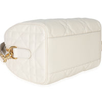 Dusty Ivory Macrocannage Calfskin Dior Groove 20 Bag