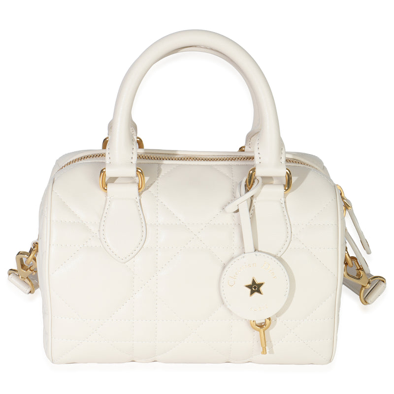 Dusty Ivory Macrocannage Calfskin Dior Groove 20 Bag