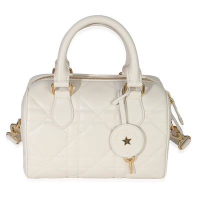 Dusty Ivory Macrocannage Calfskin Dior Groove 20 Bag