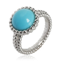 White Gold Turquoise Perlee Couleurs Ring