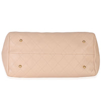 Chanel Beige Quilted Supple Calfskin Rock Shopping Tote Handbag box