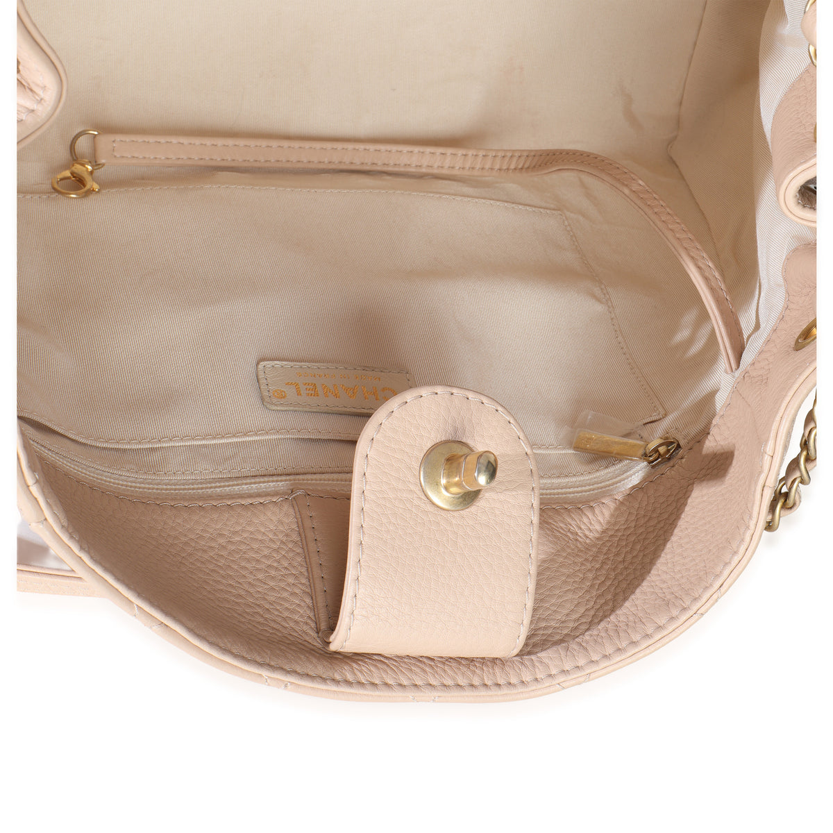 Beige Quilted Supple Calfskin Rock Shopping Tote