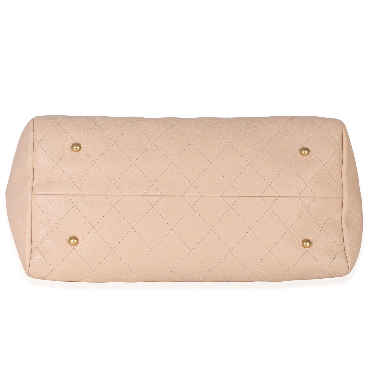 Beige Quilted Supple Calfskin Rock Shopping Tote
