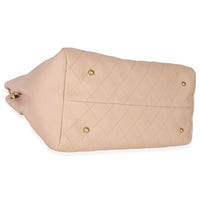 Beige Quilted Supple Calfskin Rock Shopping Tote