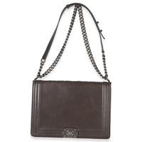 Chanel Dark Grey Smooth Calfskin XL Reverso Boy Bag Handbag av