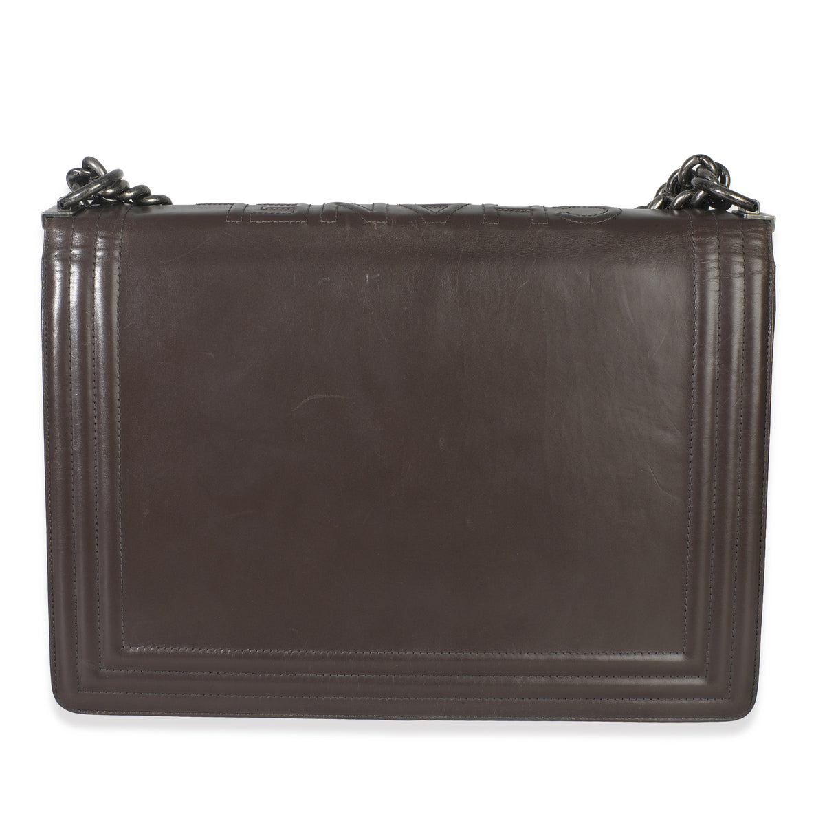 Chanel Dark Grey Smooth Calfskin XL Reverso Boy Bag Handbag bv