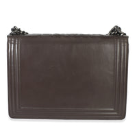 Chanel Dark Grey Smooth Calfskin XL Reverso Boy Bag Handbag bv