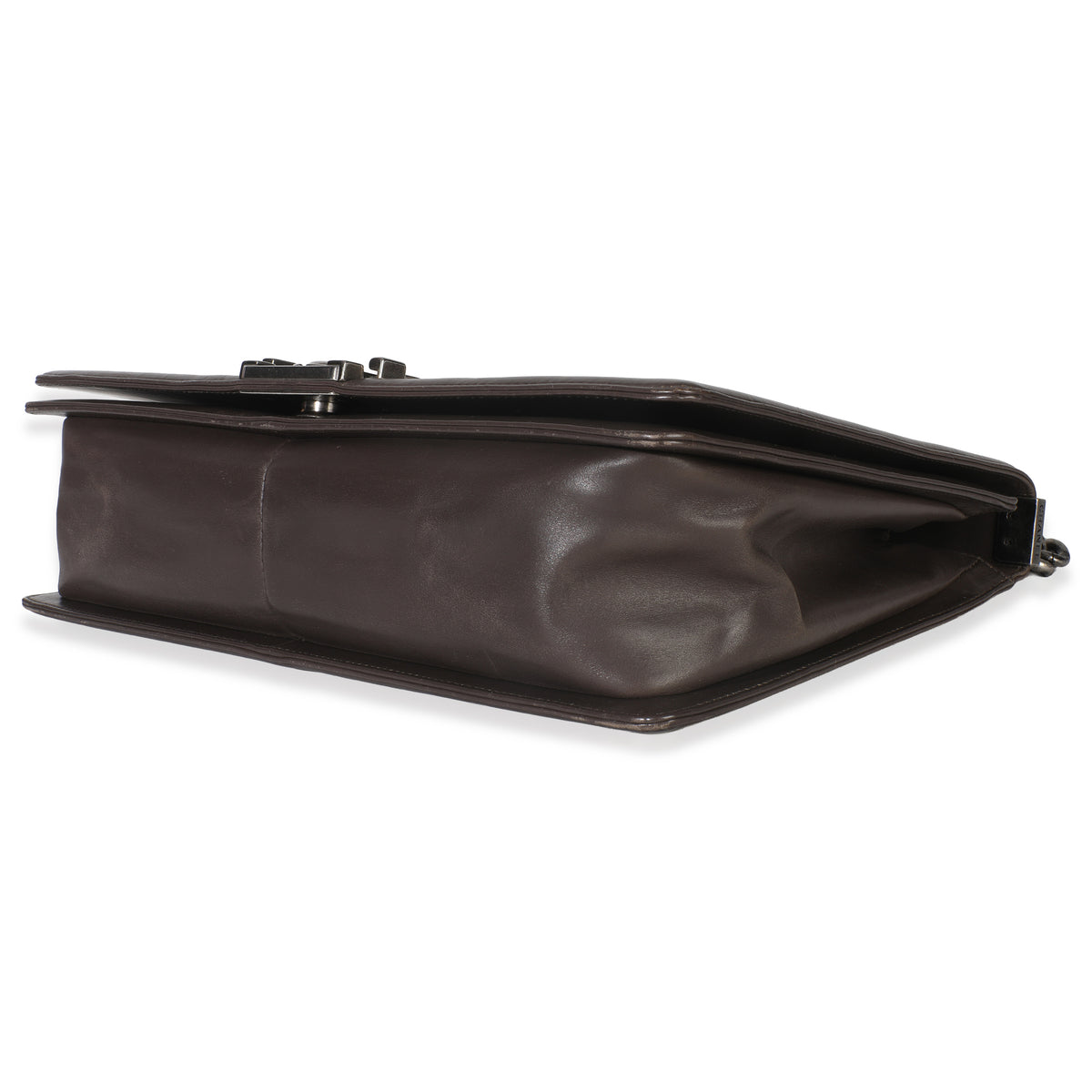 Chanel Dark Grey Smooth Calfskin XL Reverso Boy Bag Handbag clasp
