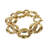 Gold-Plated  Vintage Quilted Open Link Bracelet