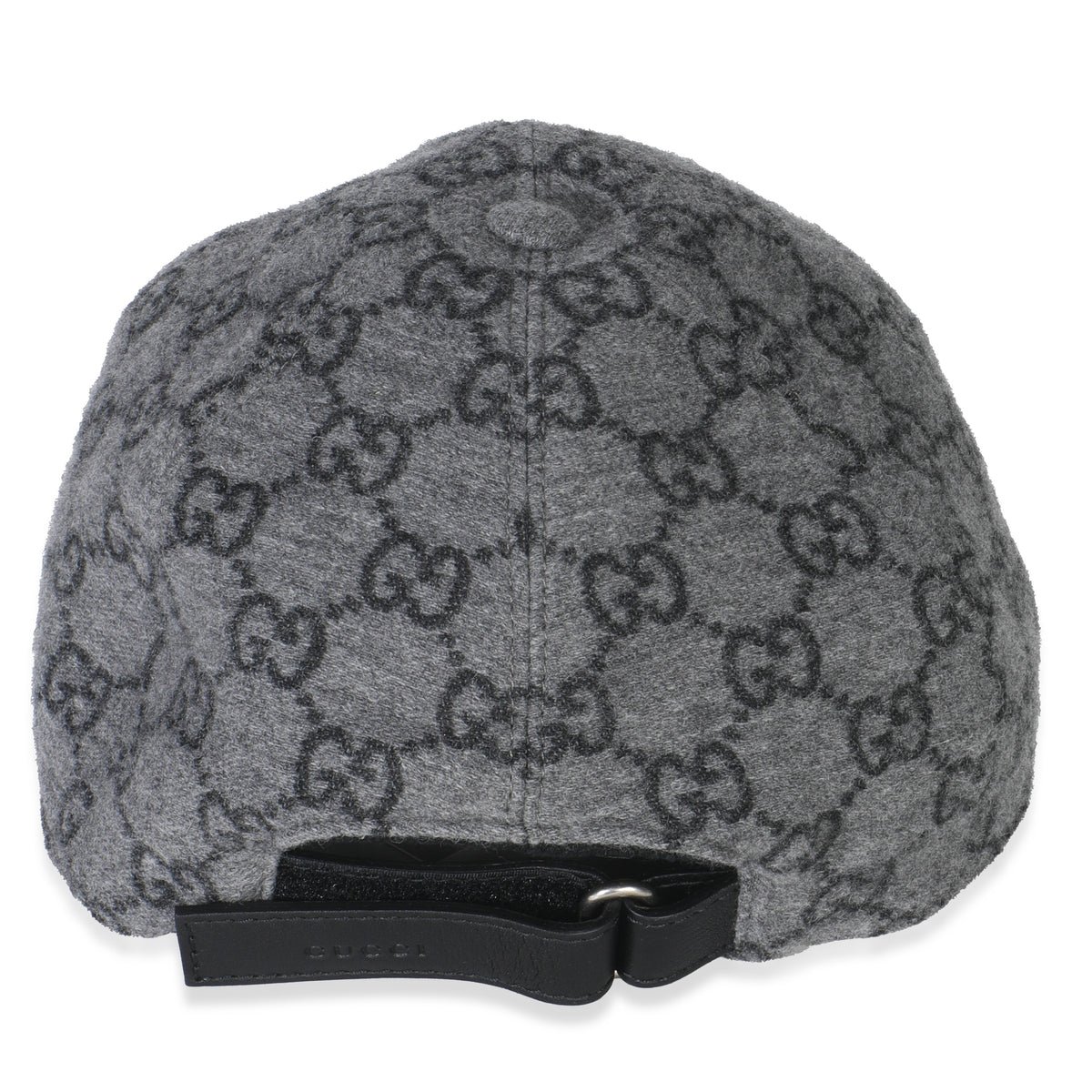 Black Grey GG Wool Baseball Hat XL