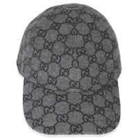 Black Grey GG Wool Baseball Hat XL