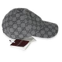 Black Grey GG Wool Baseball Hat XL