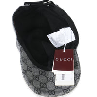 Black Grey GG Wool Baseball Hat XL