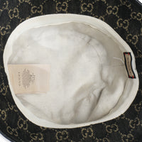 Black Ivory Jacquard Denim GG Monogram Oscar Bucket Hat L