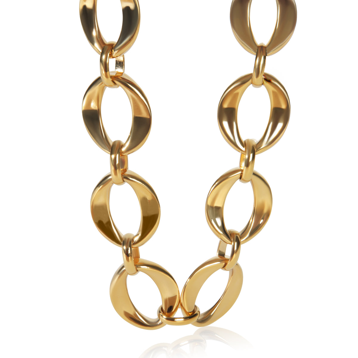 Gold-Plated  Vintage Oval Link Choker Necklace