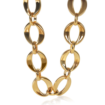 Gold-Plated  Vintage Oval Link Choker Necklace