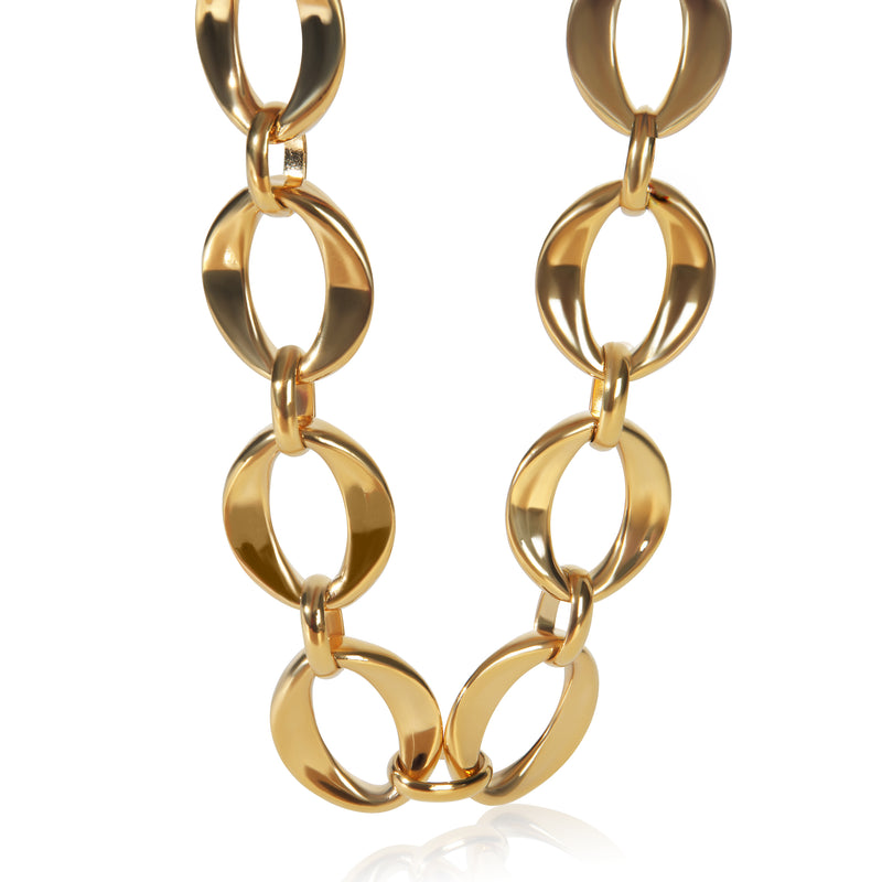 Gold-Plated  Vintage Oval Link Choker Necklace