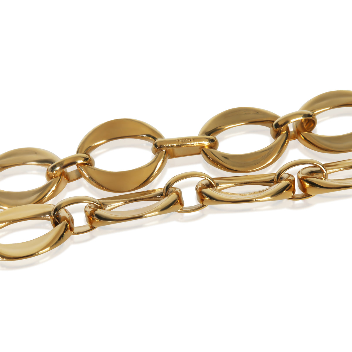 Gold-Plated  Vintage Oval Link Choker Necklace