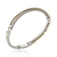 Yellow Gold & Sterling Silver  Crossover Bracelet