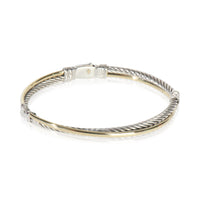 Yellow Gold & Sterling Silver  Crossover Bracelet