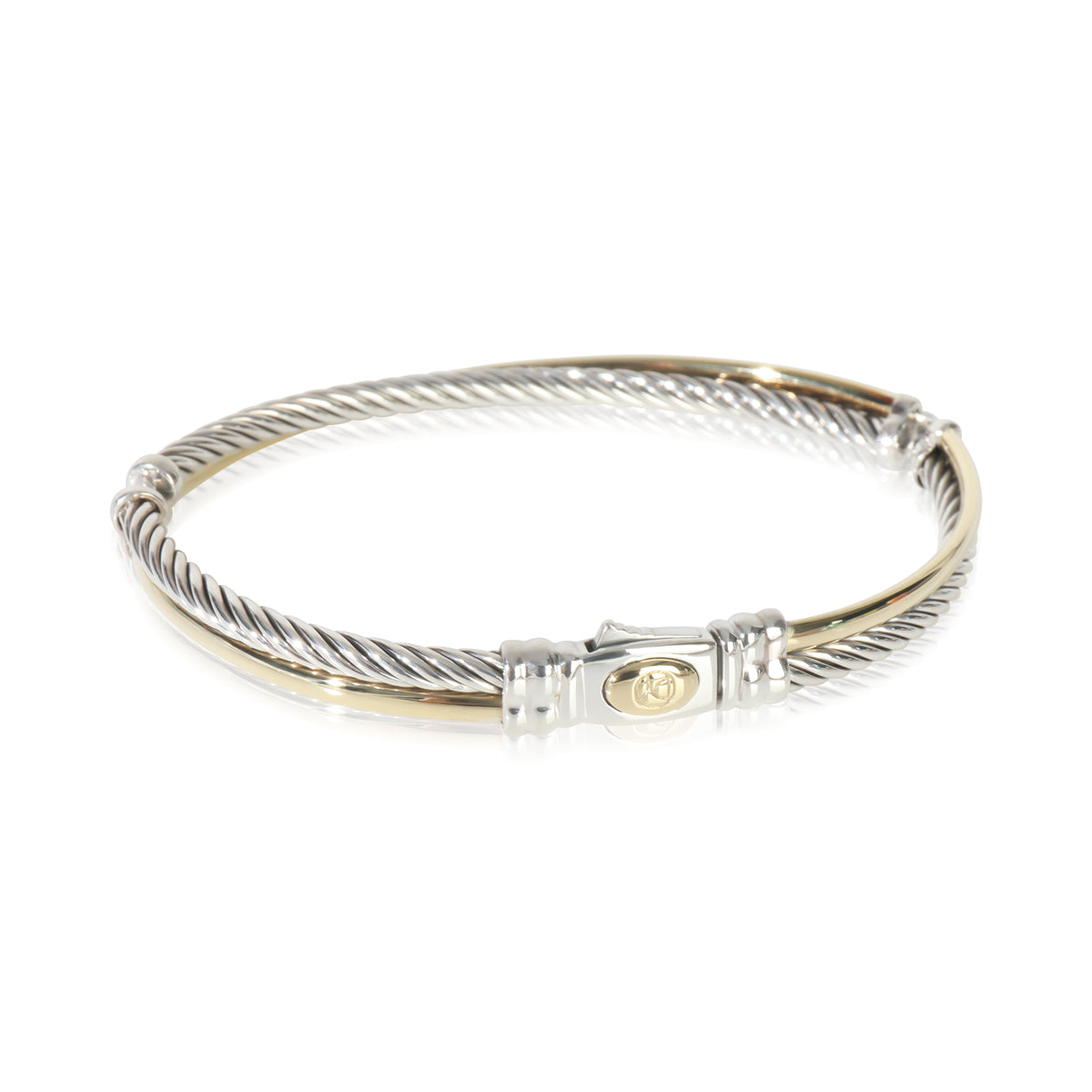 Yellow Gold & Sterling Silver  Crossover Bracelet